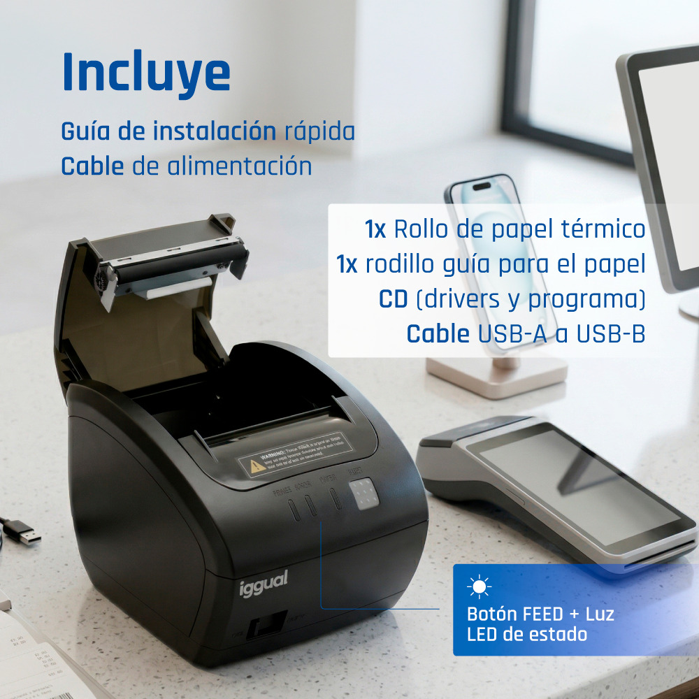 iggual TP7001-3I 203 x 203 DPI Wired Thermal transfer POS printer – image 9