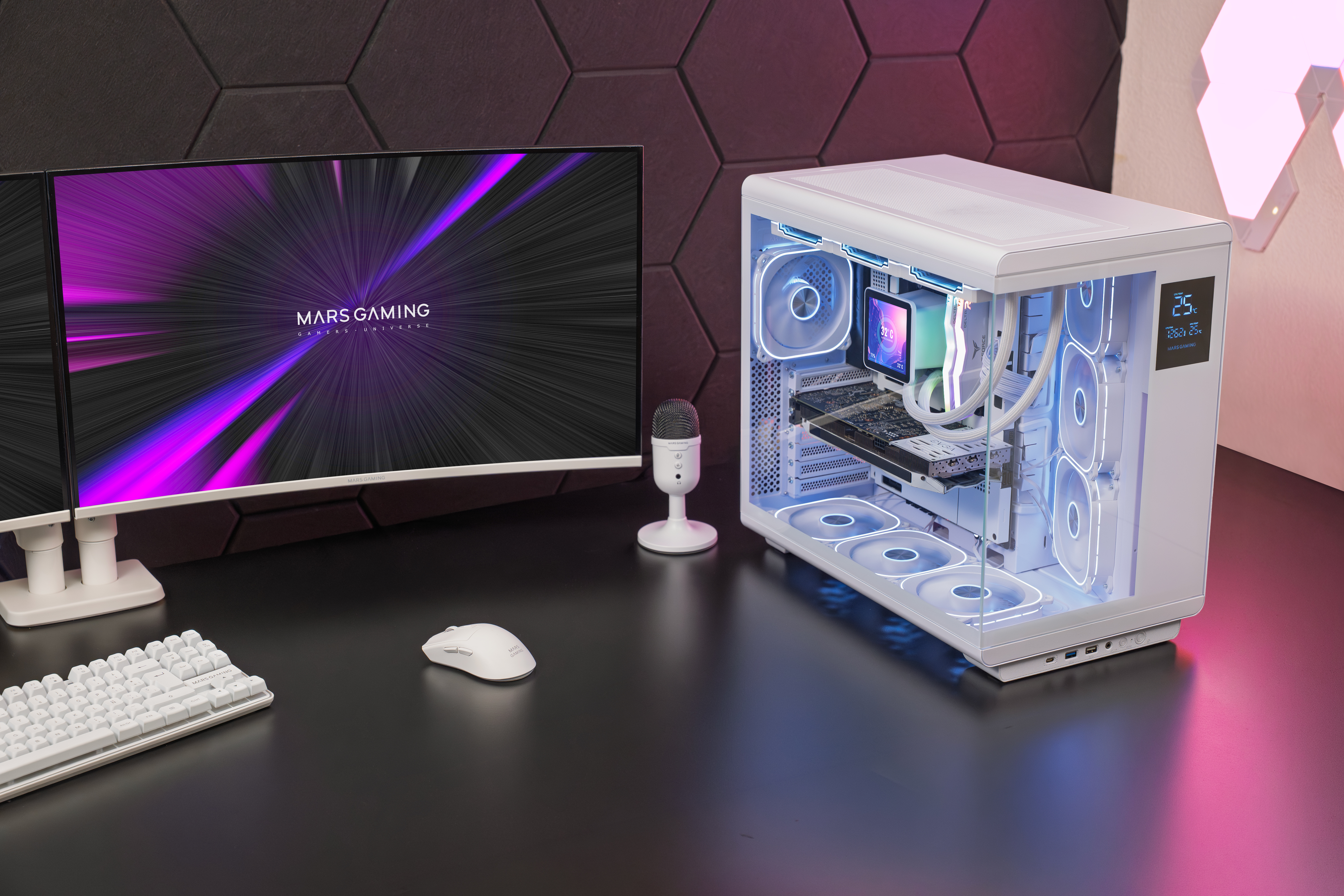 Mars Gaming MCREVPROW computer case Midi Tower White image 13
