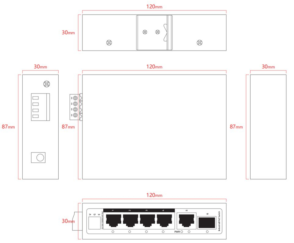 Ernitec ELECTRA-U06-1GB network switch Unmanaged Gigabit Ethernet (10/100/1000) Power over Ethernet (PoE) – image 2