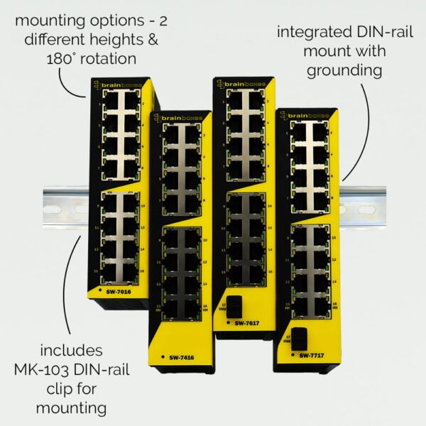 Brainboxes Hard Industrial 16 Port 10/100 & 1SFP Ethernet Switch – image 5