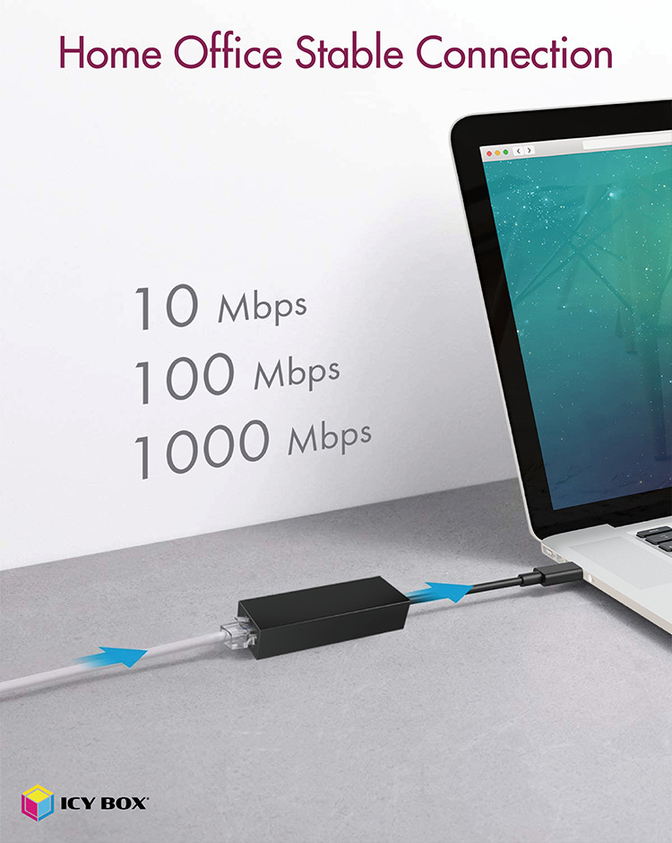 ICY BOX USB 3.0 A-Type to RJ-45 Ethernet port – image 2