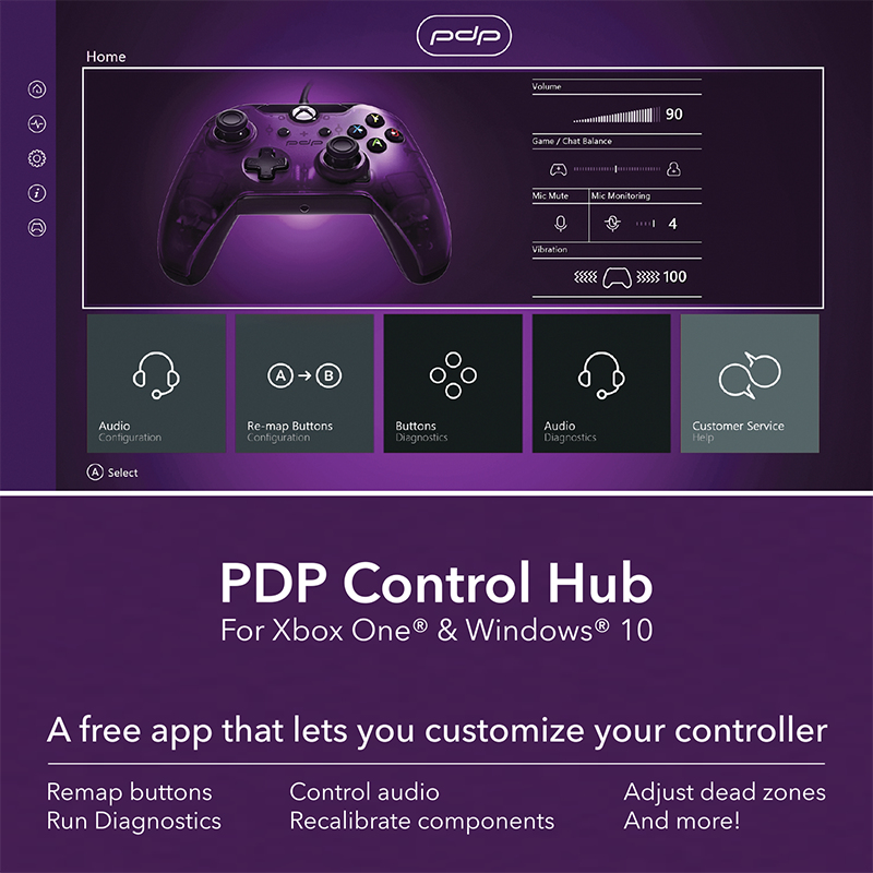 PDP 048-082-EU-PR Gaming Controller Black, Purple USB Gamepad Analogue / Digital PC, Xbox One – image 4