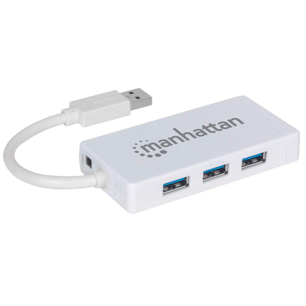 Manhattan USB-A 3-Port Hub with Gigabit Ethernet Adapter, 3x USB-A Ports, 5 Gbps (USB 3.2 Gen1 aka USB 3.0), 1x Ethernet 10/100/1000Mbps network, Equivalent to – image 2