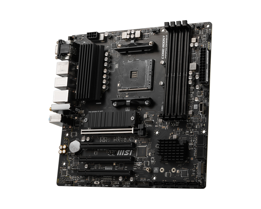 Motherboard AM4 Micro-ATX MSI PRO B550M-VC WIFI, 128GB RAM DDR4 Max, 1 M.2 PCIe 4 + 1 M.2 PCIe 3, Wi-Fi 6E + BT5.2