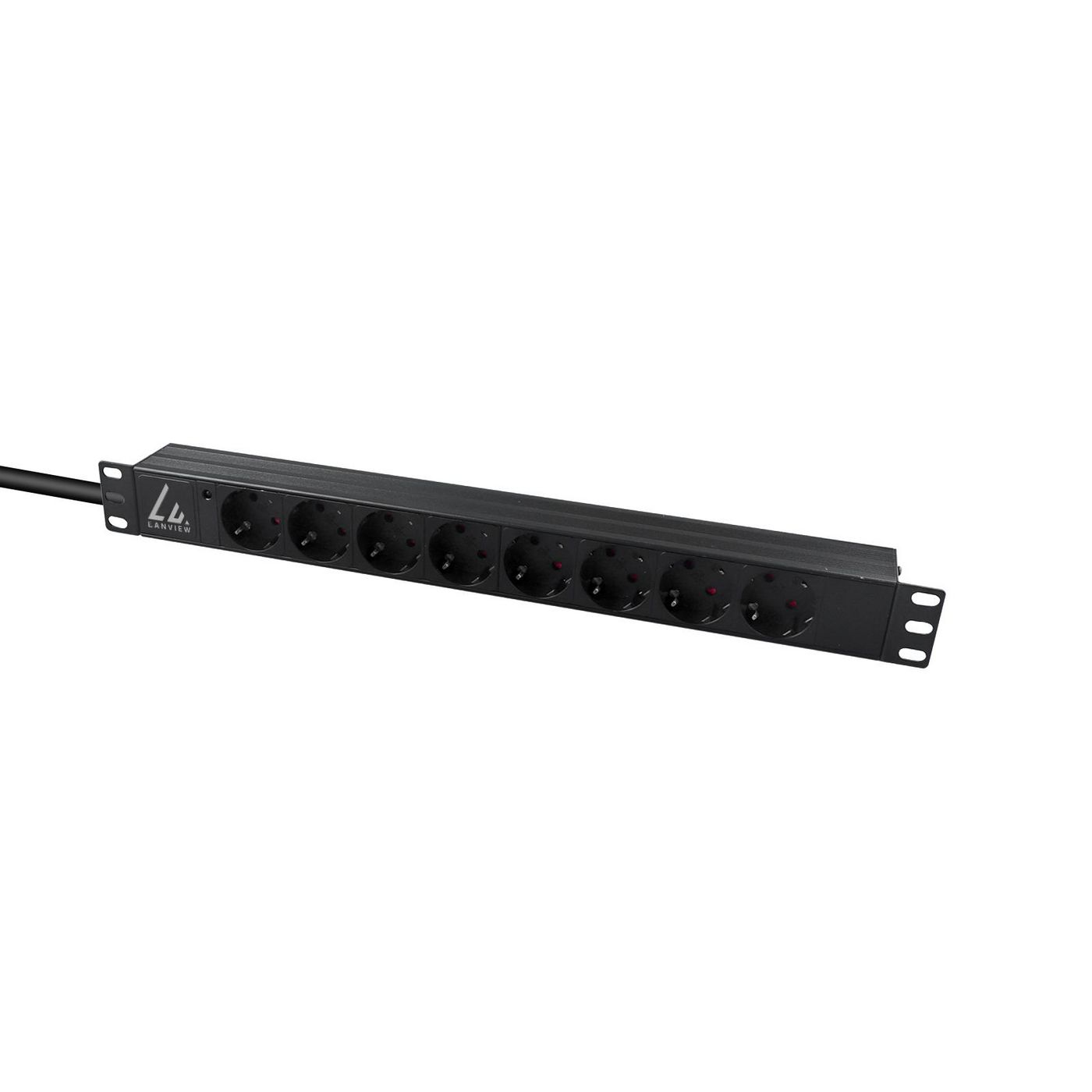 Lanview LVR-3MSCH-LIC-SCH8 power distribution unit (PDU) 8 AC outlet(s) 1U Black – image 2