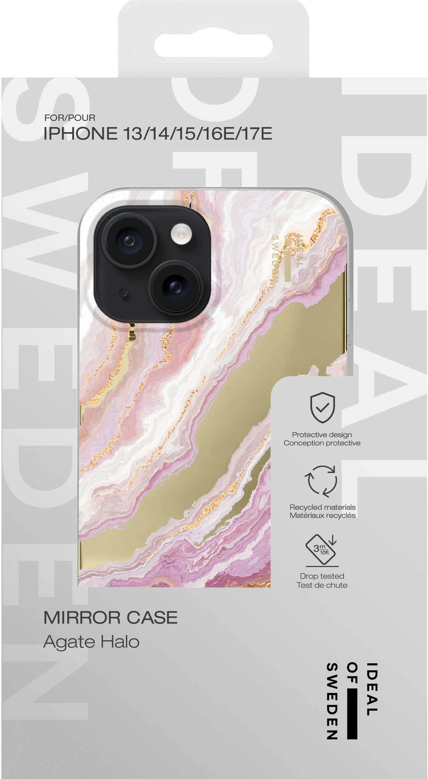 iDeal of Sweden Mirror Case iPhone 13 / 14 / 15 / 16e / 17e Agate Halo – image 4