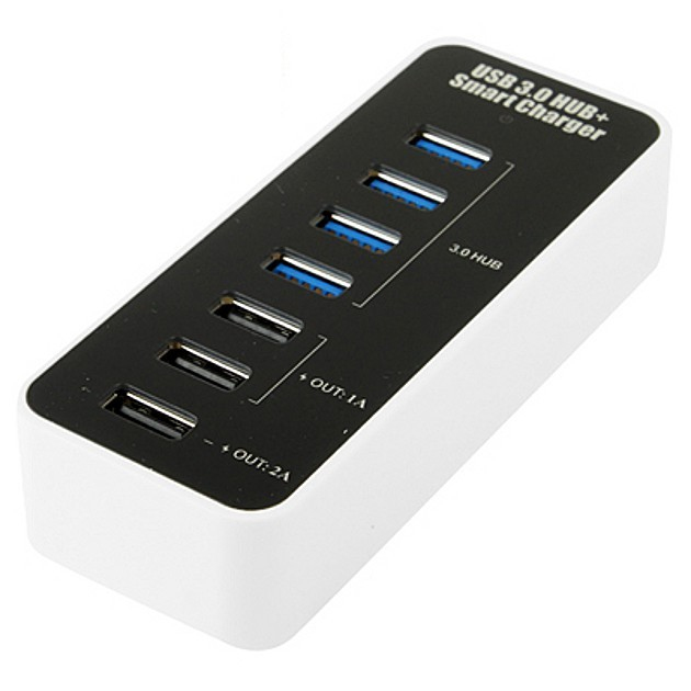 Techly Hub 4 Ports USB 3.0 Super Speed USB + Charger 1A / 2A IUSB3-TLYBV7