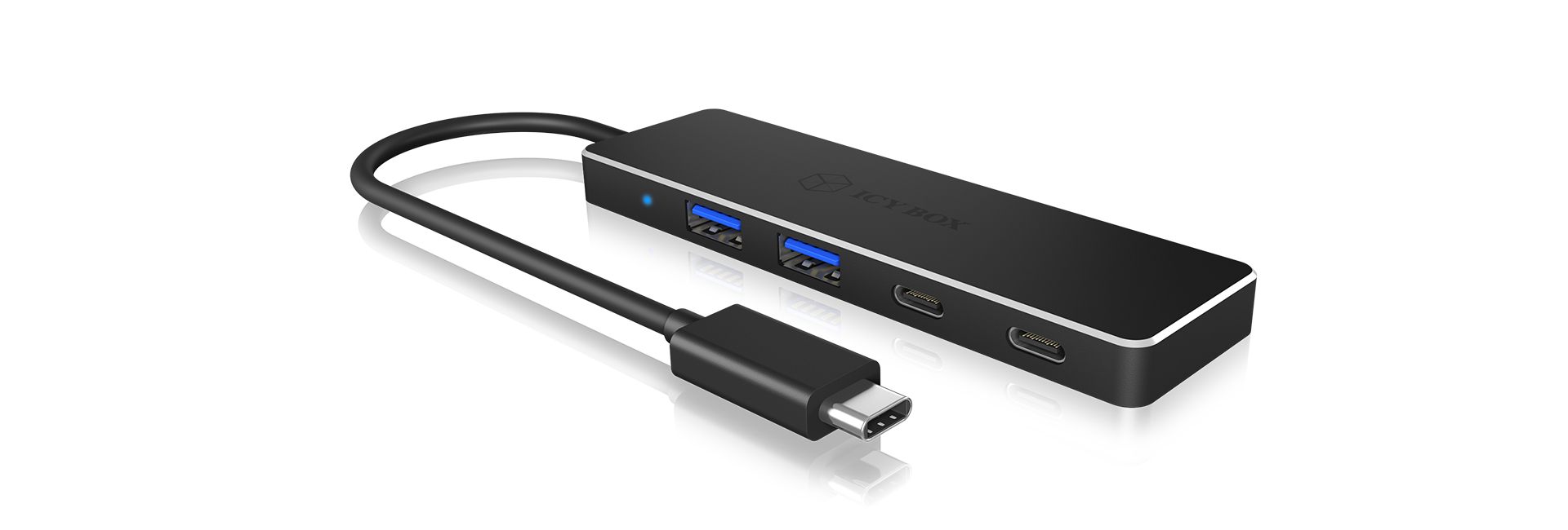 ICY BOX IB-HUB1414-C3 USB 3.2 Gen 1 (3.1 Gen 1) Type-C 5000 Mbit/s Black – image 2