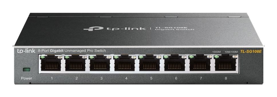 TP-Link TL-SG108E switch di rete Gestito L2 Gigabit Ethernet (10/100/1000) Nero