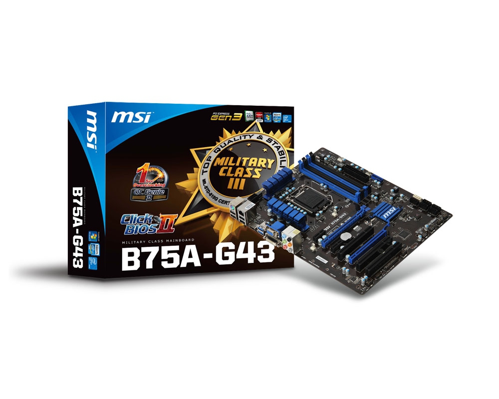 MSI B75A-G43 motherboard Intel B75 LGA 1155 (Socket H2) ATX