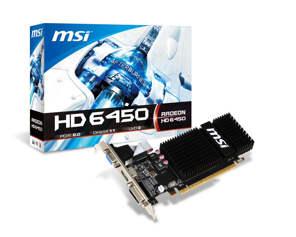 MSI R6450-2GD3H/LP AMD Radeon HD6450 2 GB GDDR3