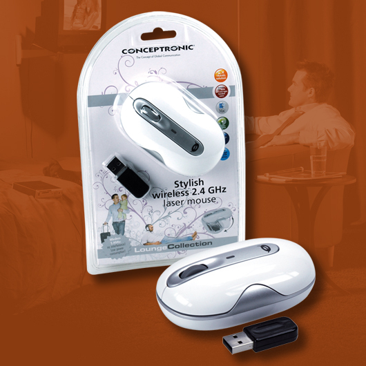 Conceptronic Stylish wireless 2.4 GHz Laser Mouse – image 1