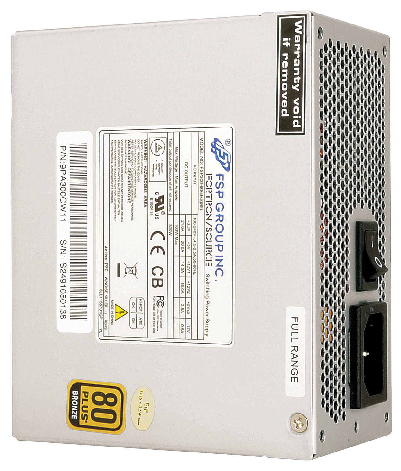 FSP FSP300-50GHS 85+ power supply unit 300 W 20+4 pin ATX SFX White