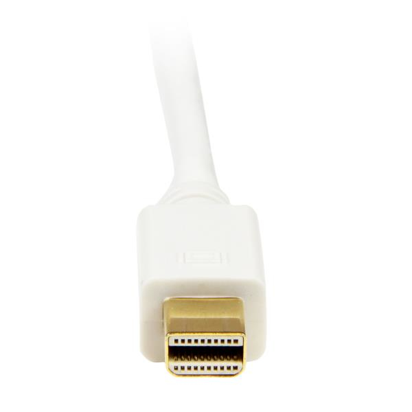 Resim StarTech.com MDP2DVIMM3W 0,9m Mini DisplayPort - DVI-D Beyaz Video Dönüştürücü Kablo