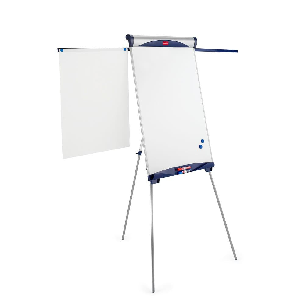 Nobo Classic Serbest Ayaklı Beyaz Tahta 1000 x 685 mm Mavi, Gümüş