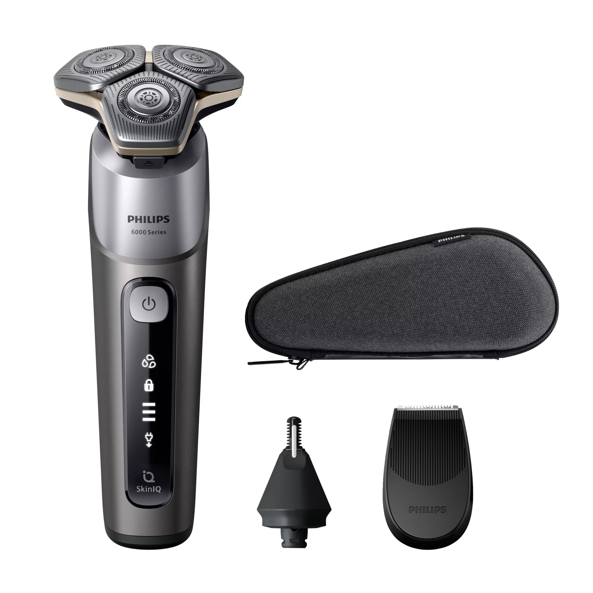 Philips 6000 series S6830/95 men's shaver Rotation shaver Trimmer Chrome, Green – image 1