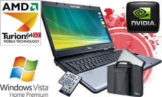 Fujitsu AMILO Xa 2528, 17", AMD X2 TL-64, 3GB, 640GB SATA
