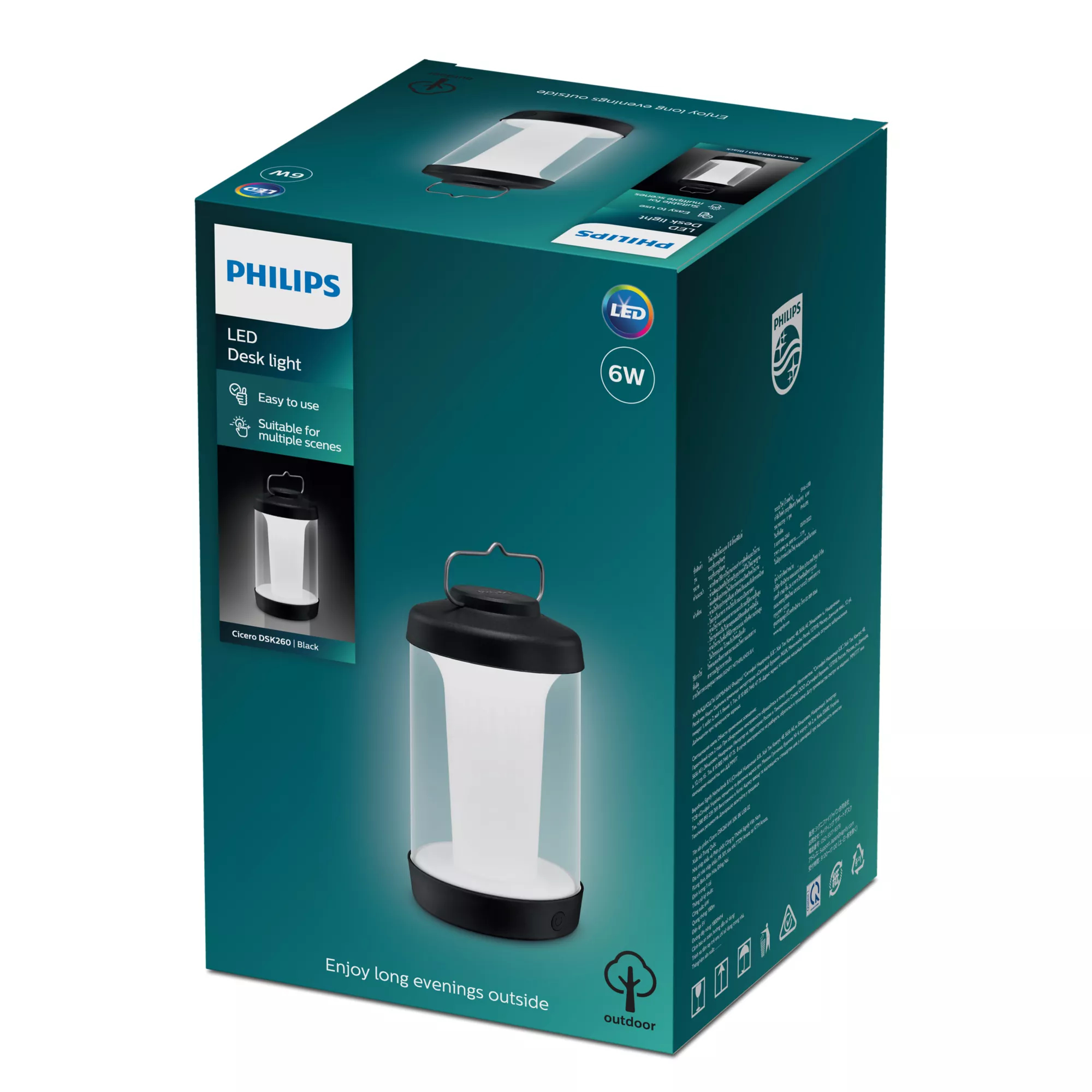 Resim Cicero Taşınabilir Işık - Siyah/Beyaz, Plastik, IP54, 6W LED
