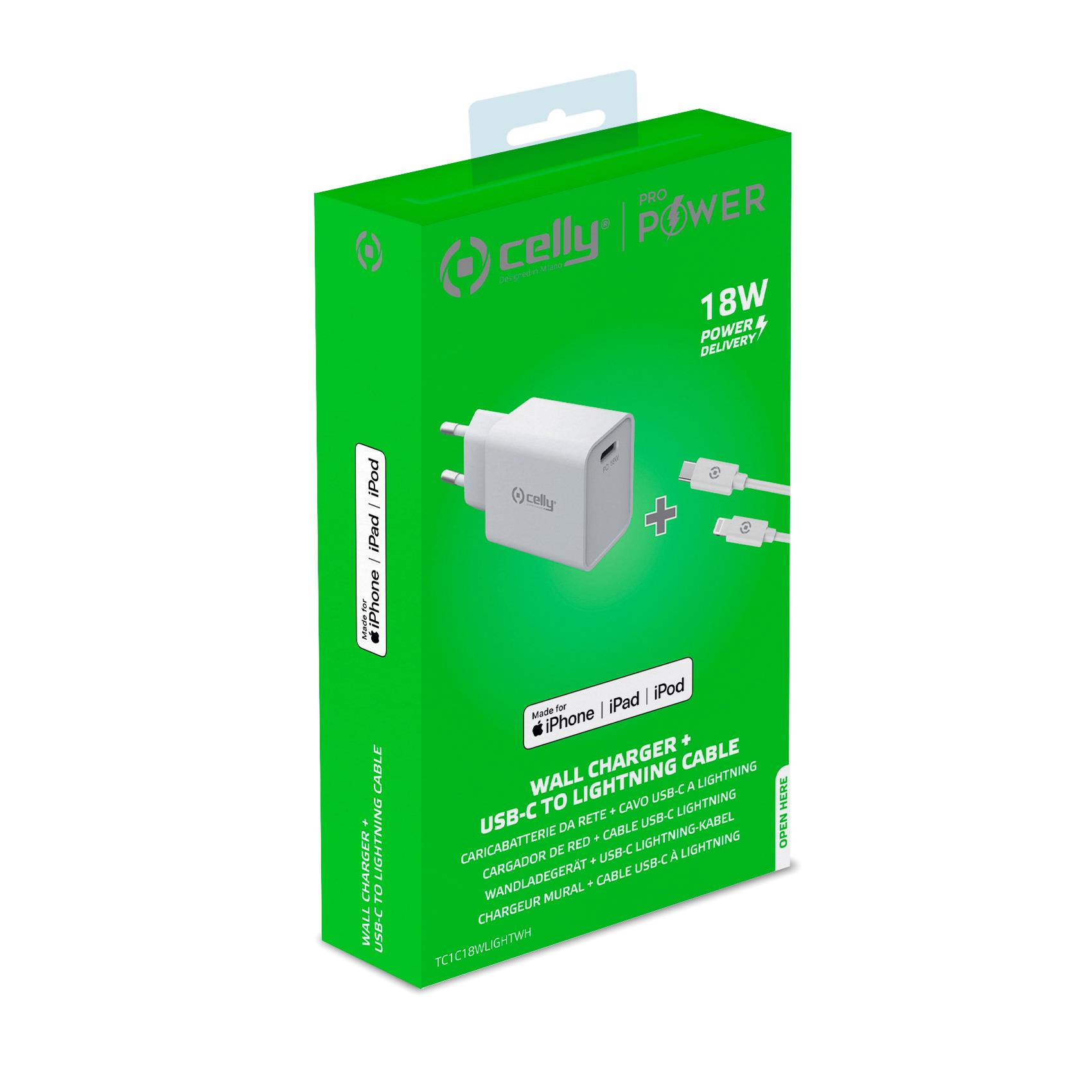 Celly TC1C18WLIGHTWH mobile device charger Smartphone, Smartwatch, Tablet White AC Indoor – image 4
