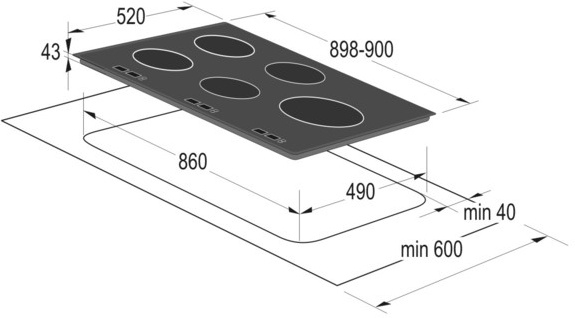 Gorenje IT951AC hob Black Built-in Zone induction hob 5 zone(s) – image 2