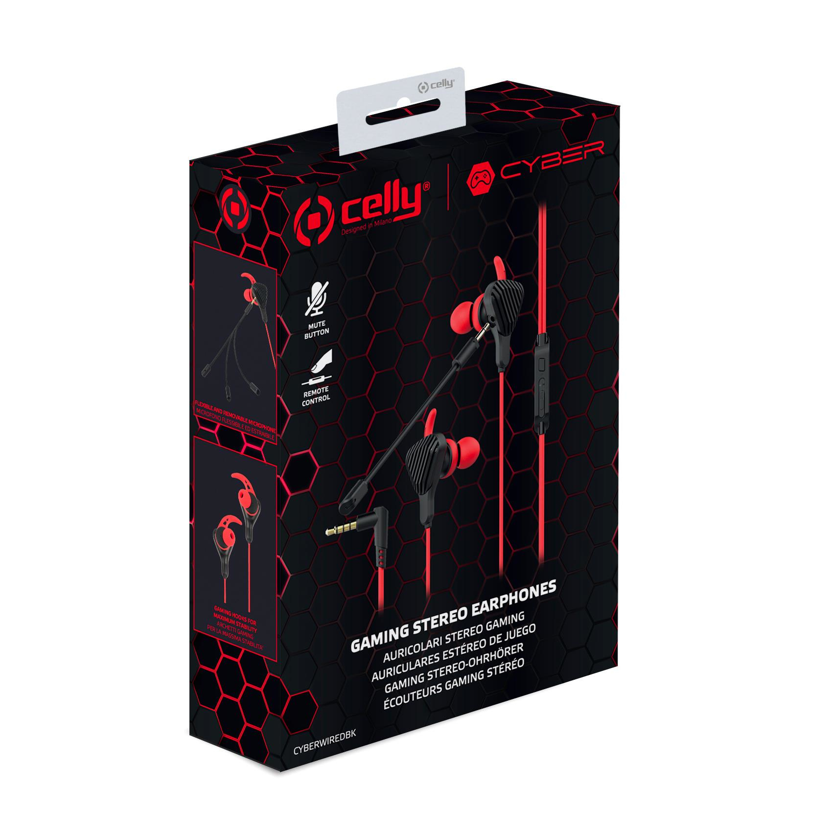 Celly CyberWired Headset Wired In-ear Gaming Black, Red – image 8
