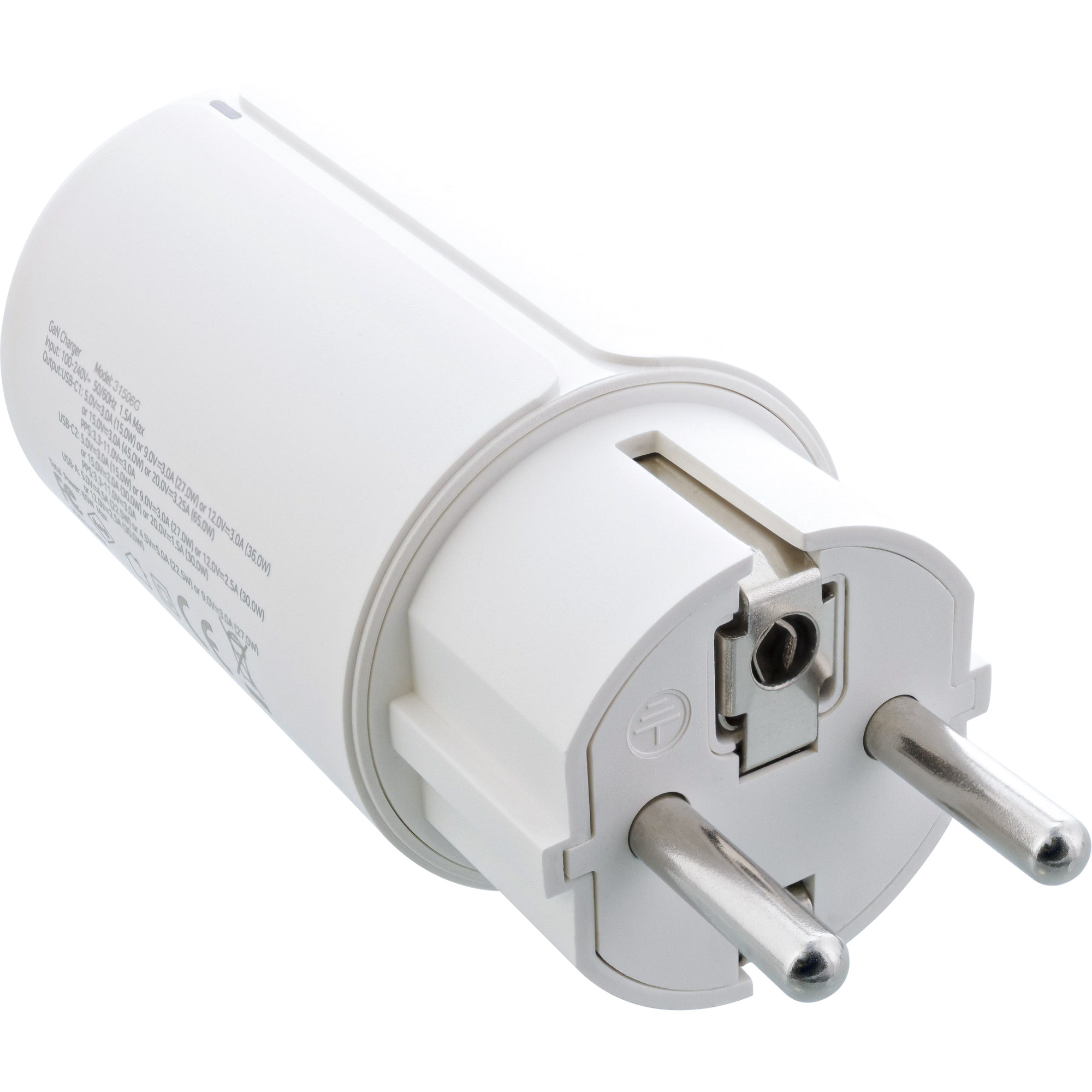 InLine USB PD power supply, GaN charger, 3-port, Dual USB-C + USB-A – image 2