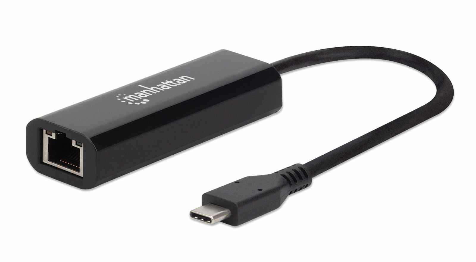 Manhattan USB-C to 2.5GBASE-T Gigabit (10/100/1000 Mbps & 2.5 Gbps) RJ45 Network Adapter, Multi-Gigabit Ethernet, Black, Three Year Warranty, Equivalent to US2G – image 1