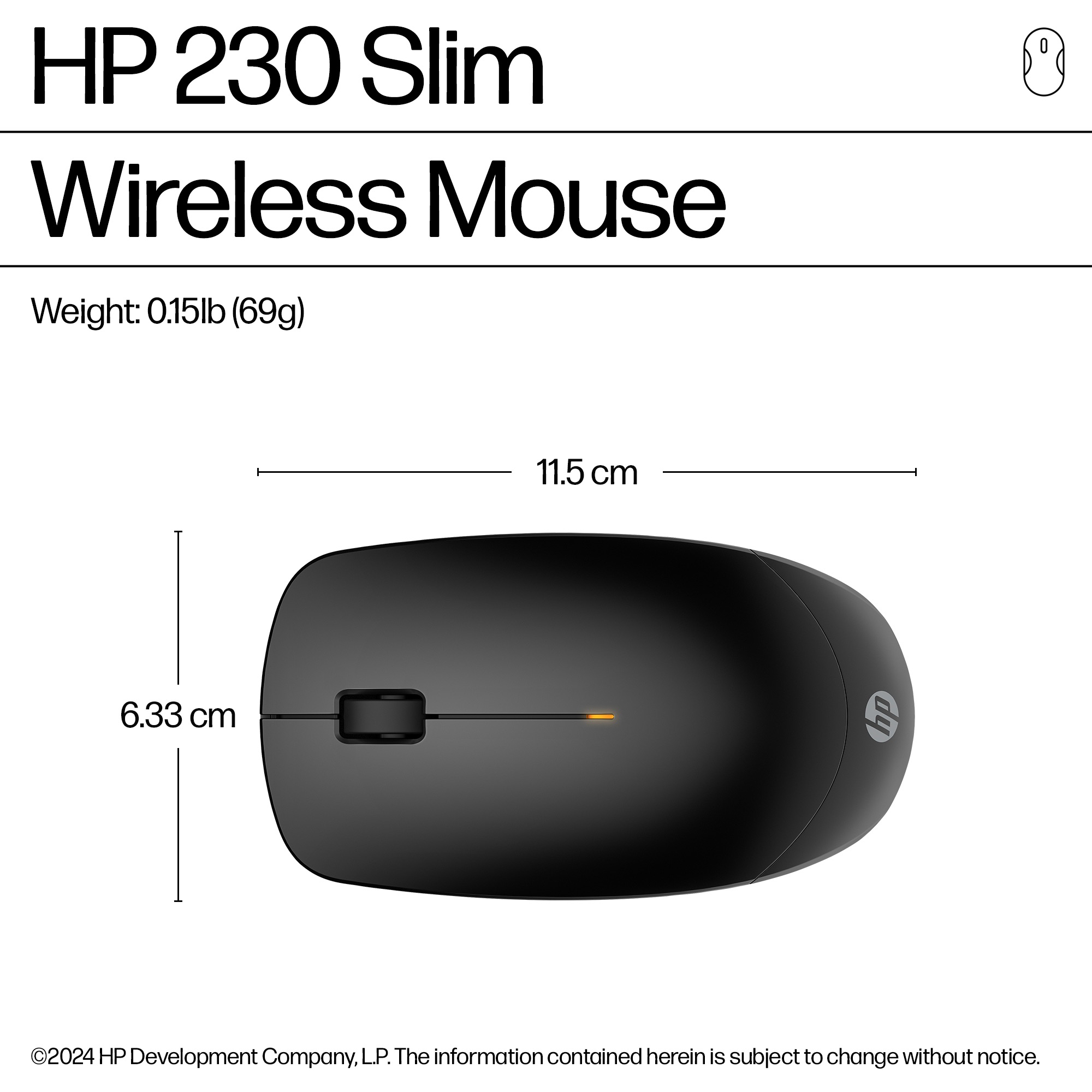 HP 230 Slim Wireless Mouse – image 3