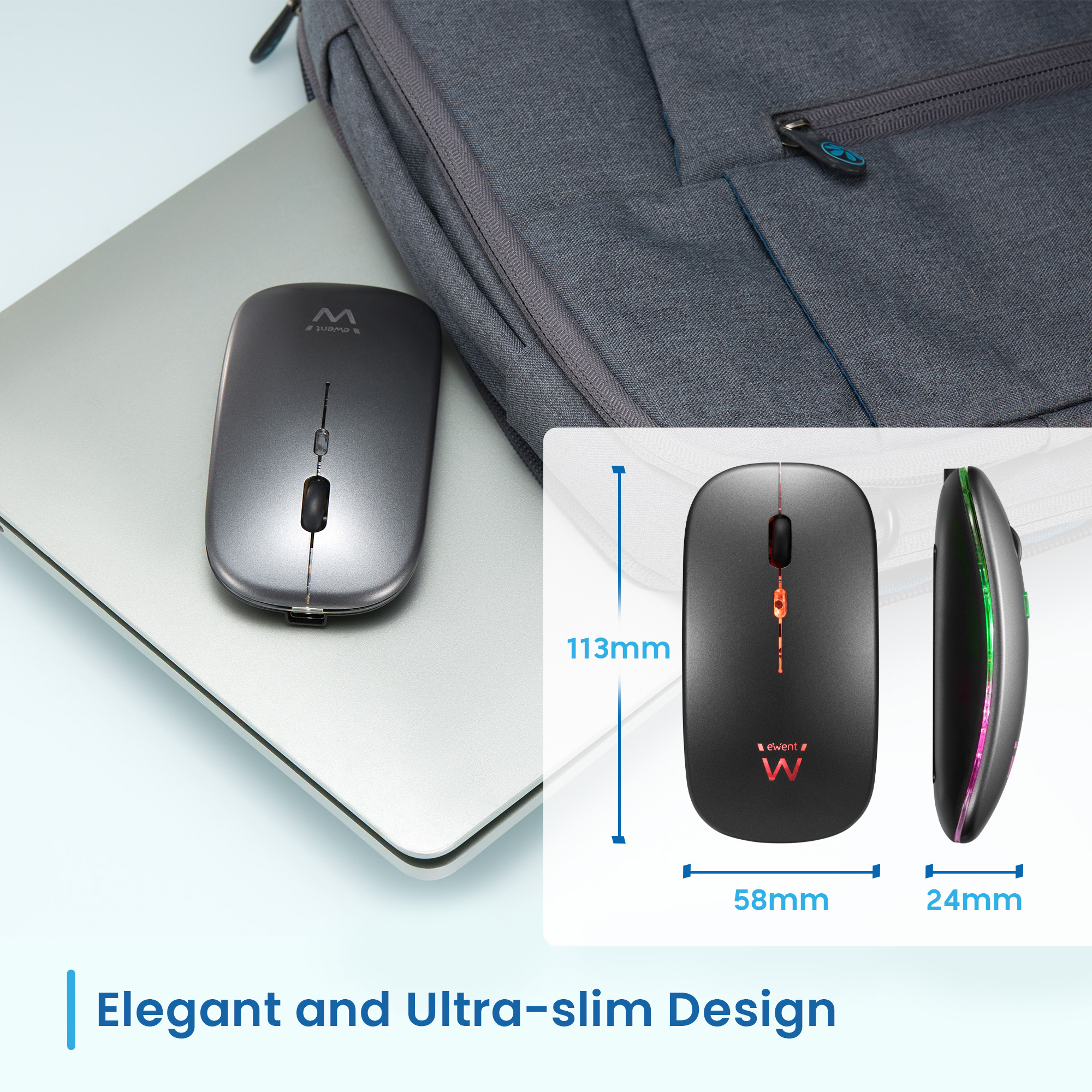 Ewent EW3242 mouse Universal Ambidextrous RF Wireless + Bluetooth Optical 1600 DPI – image 7