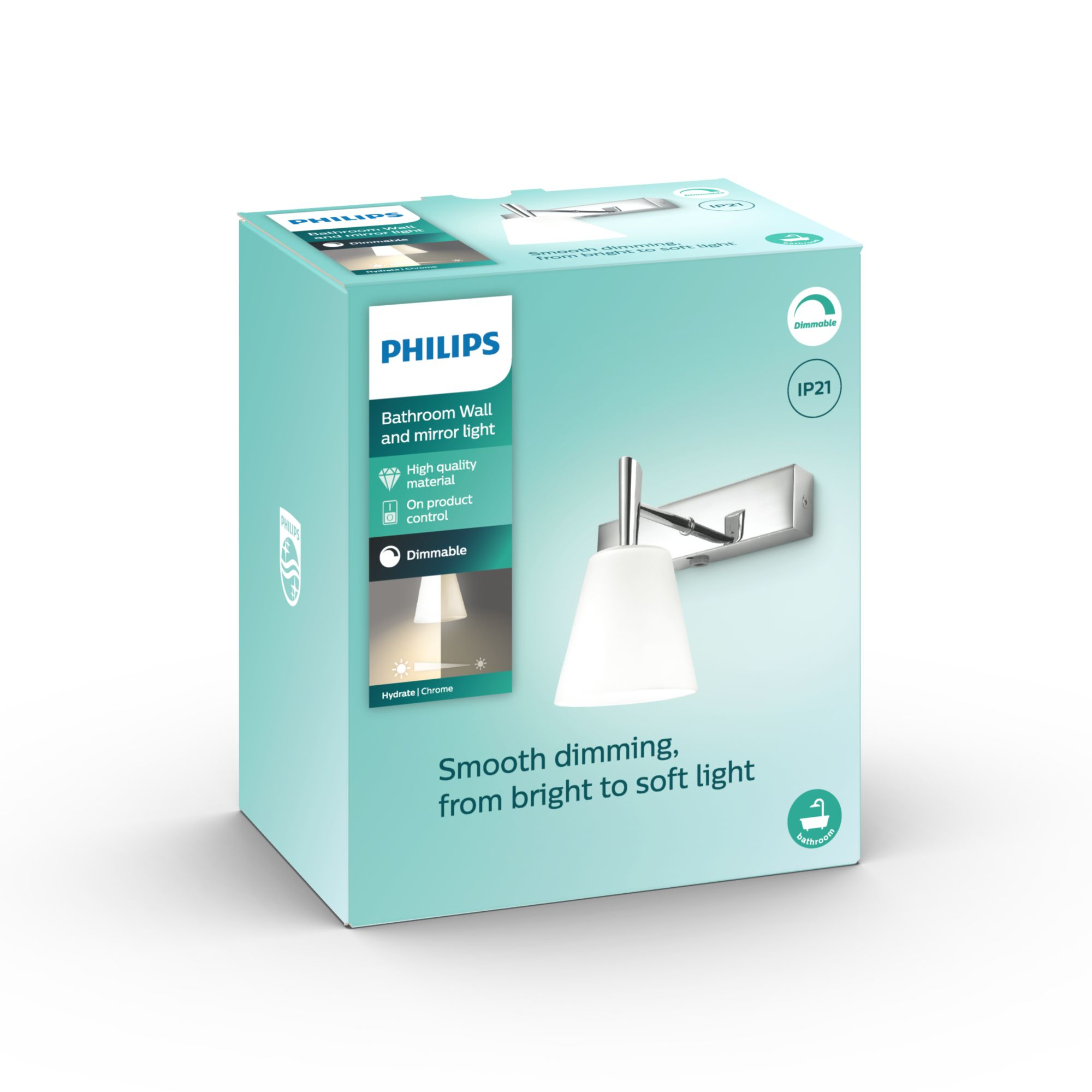 Resim Philips myBathroom Duvar Lambası Krom Cam G9