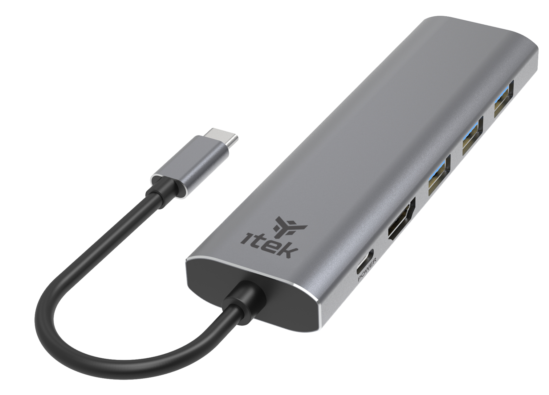 itek HUB 6-in-1, HDMI + RJ45 + 3USB3 + USB-C – image 1