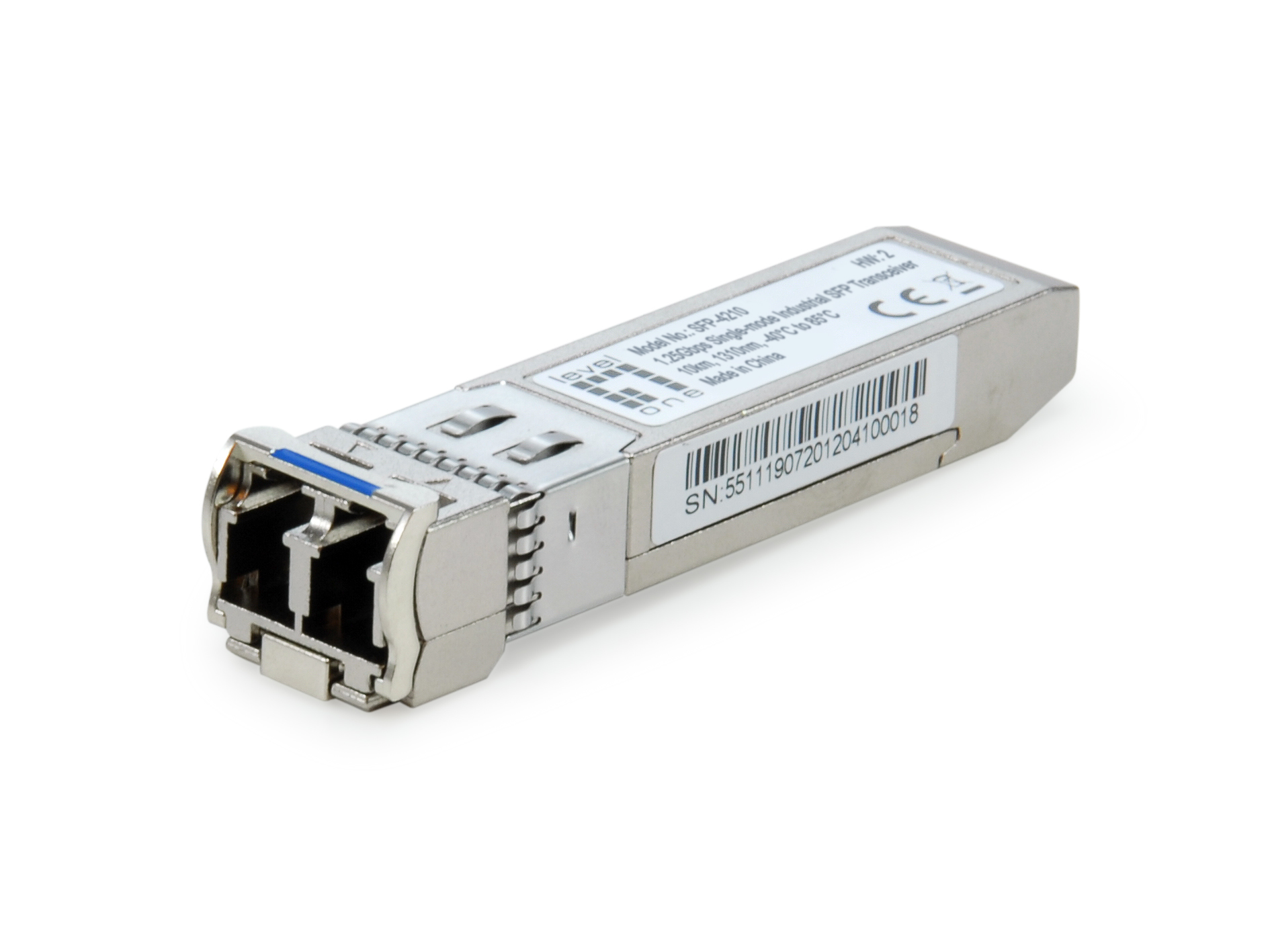 LevelOne 1.25Gbps Single-mode Industrial SFP Transceiver, 10km, 1310nm, -40°C to 85°C – image 1