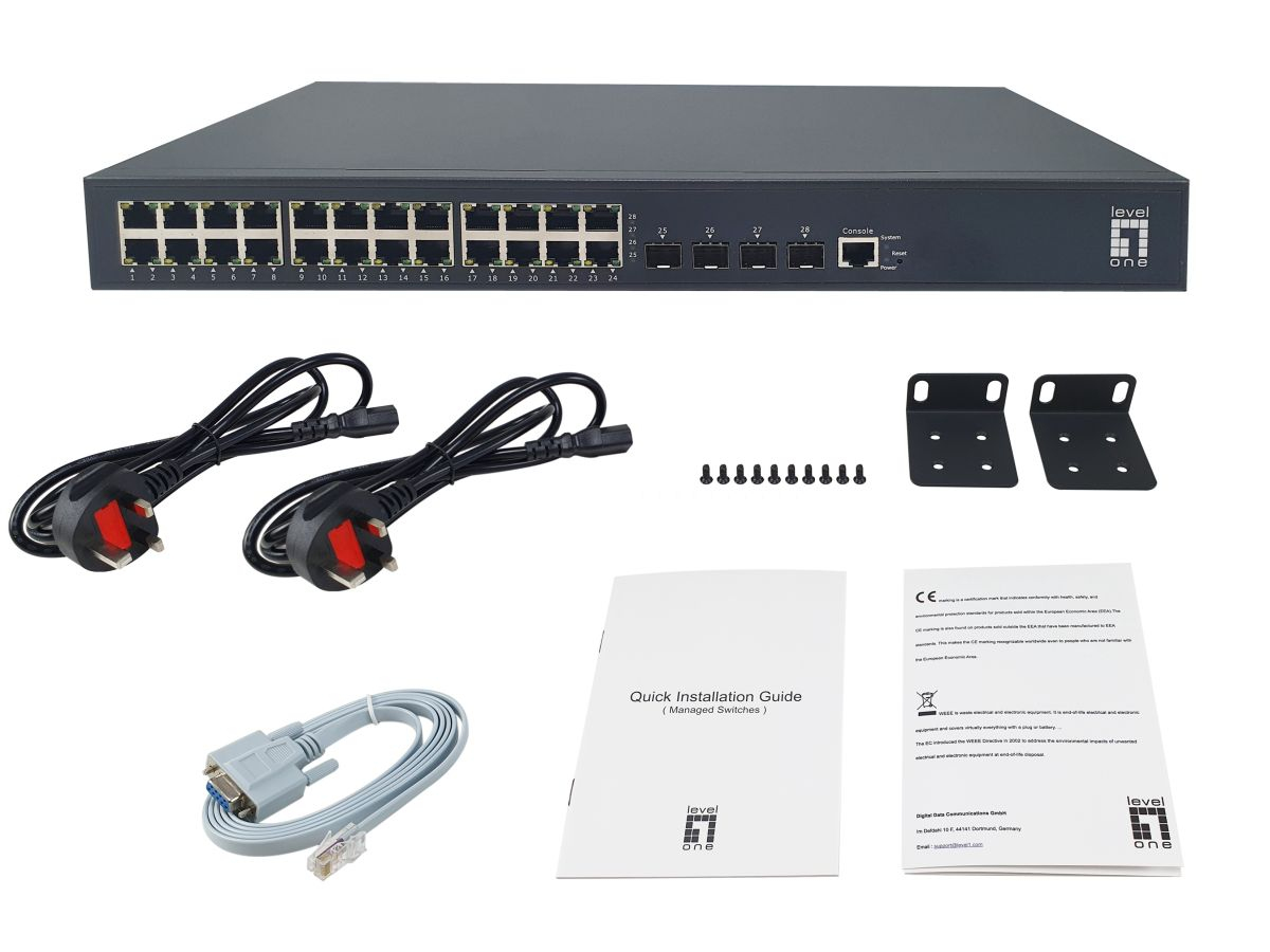 LevelOne 28-Port L3 Lite Managed Gigabit PoE Switch, 802.3af/at PoE, 24 PoE Outputs – image 5