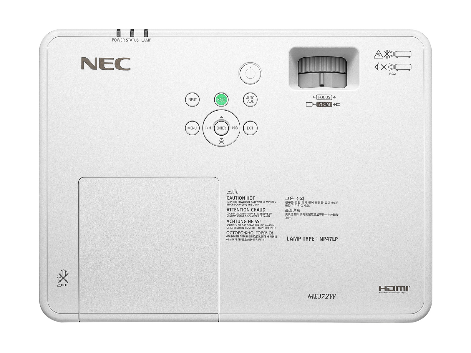 NEC ME372W Standard throw projector 3700 ANSI lumens 3LCD WXGA (1280x800) White – image 7