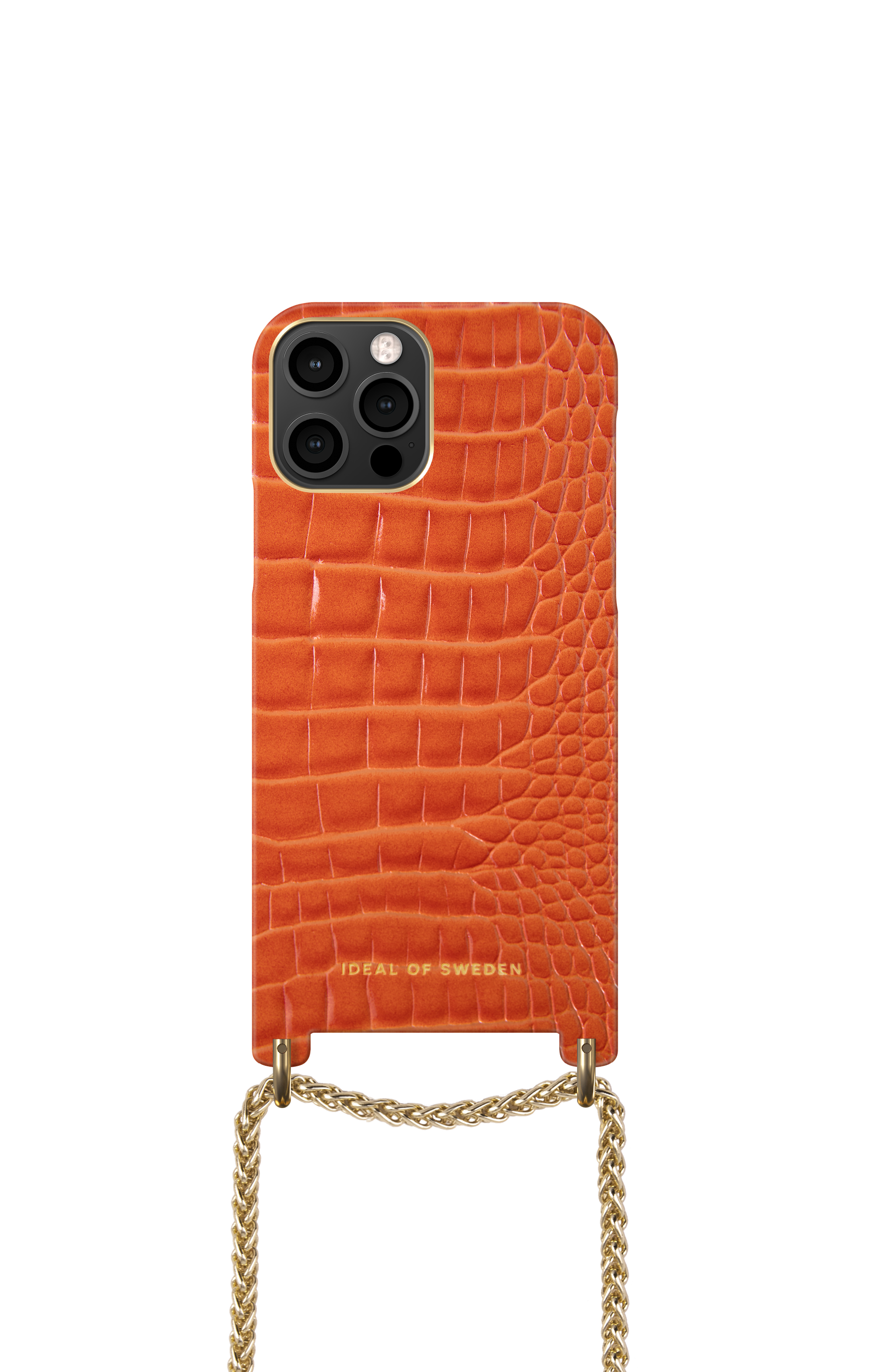 iDeal of Sweden Lilou Necklace Case Orange Croco iPhone 12 /12P – image 3