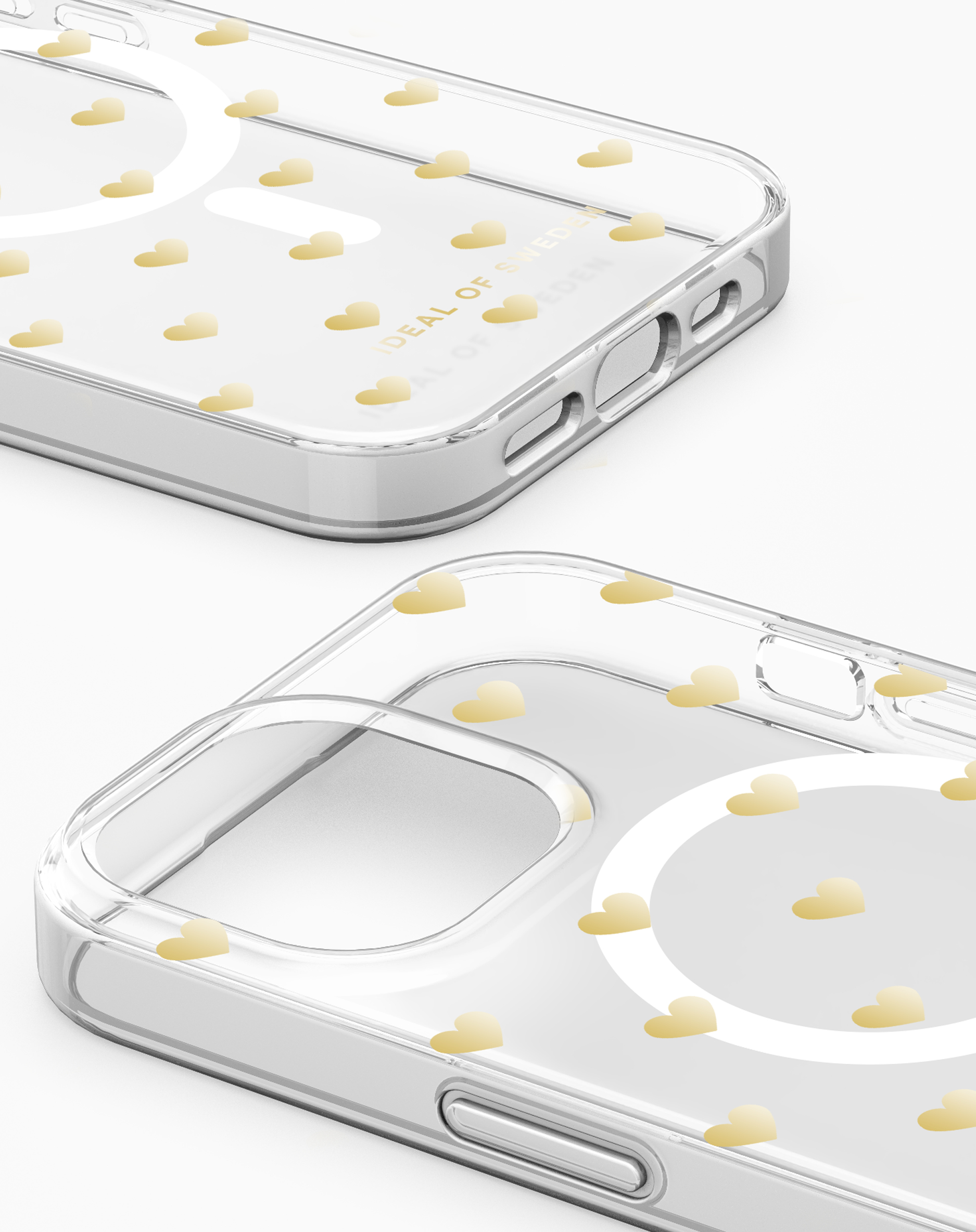 iDeal of Sweden Clear Case MagSafe iPhone 13 / 14 / 15 / 16e Golden Hearts – image 3