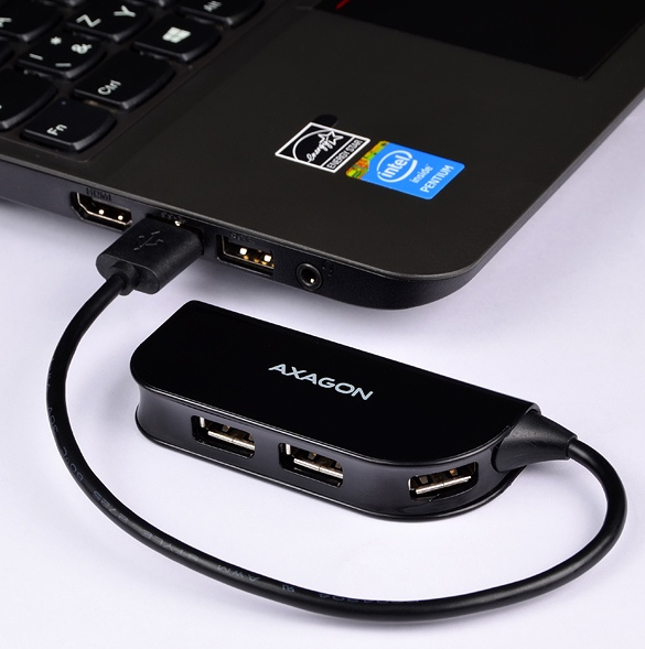 Axagon HUE-X4B interface hub USB 2.0 480 Mbit/s Black – image 3