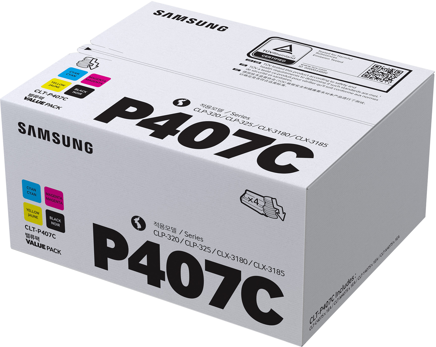 HP Samsung CLT-P407C 4-pack Black/Cyan/Magenta/Yellow Toner Cartridges