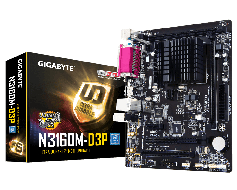 GIGABYTE GA-N3160M-D3P motherboard micro ATX – image 4