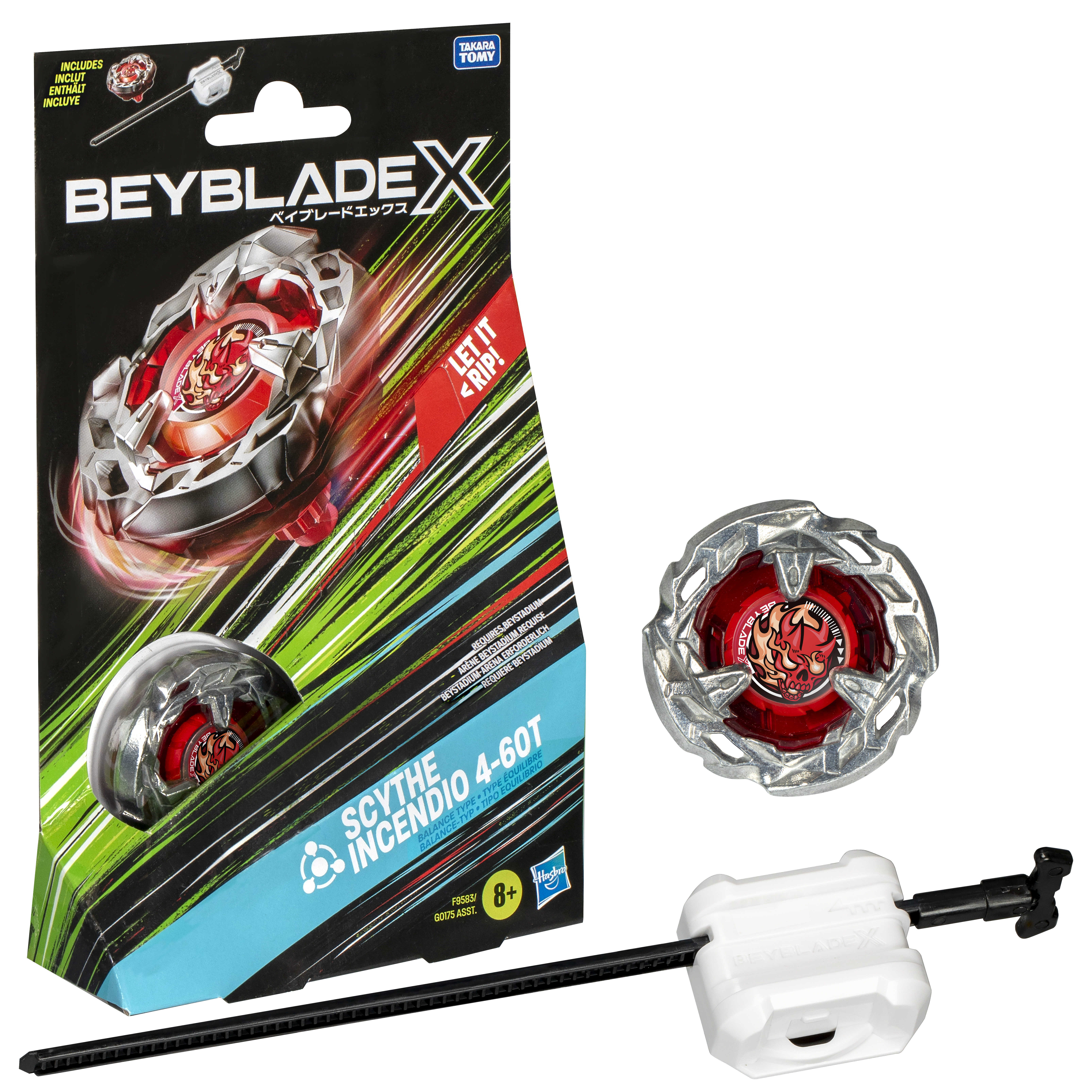 Beyblade X Scythe Incendio 4-60T Coperchio per trottola da combattimento