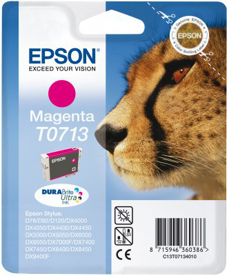 Epson Cheetah Singlepack Magenta T0713 DURABrite Ultra Ink – image 2