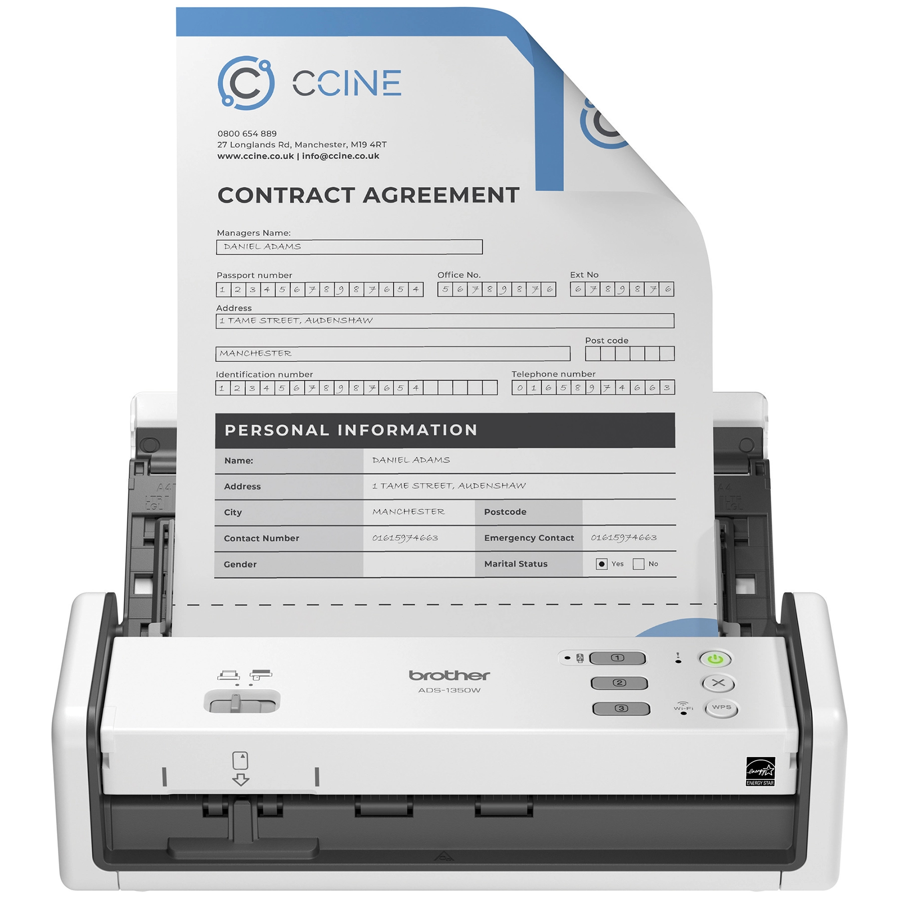 Brother ADS-1350W Sheet-fed scanner – image 1