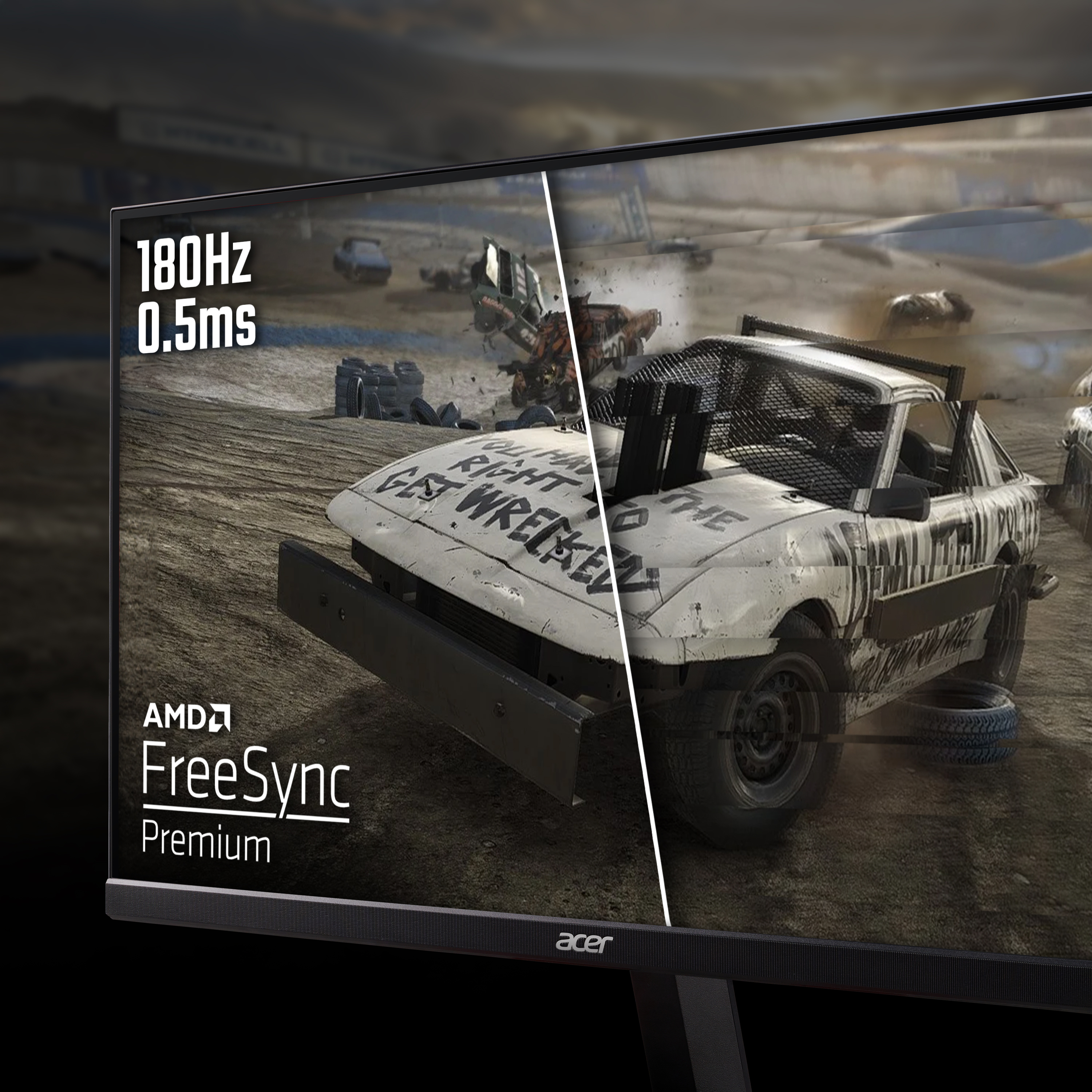 Acer NITRO VG1 Nitro KG241YM3 24″ Gaming Monitor, 180Hz, Full HD (1920×1080), 1ms Response Time, 16:9, AMD FreeSync Premium image 4