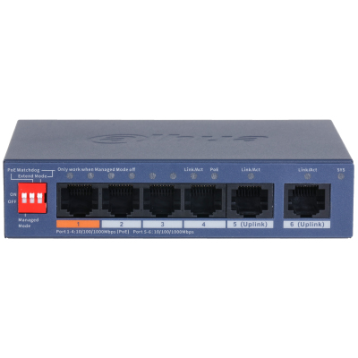 Dahua Technology PoE CS4006-4GT-60-V2 network switch Managed L2 Gigabit Ethernet (10/100/1000) Power over Ethernet (PoE) Desktop/Wall-Mounting Black – image 2