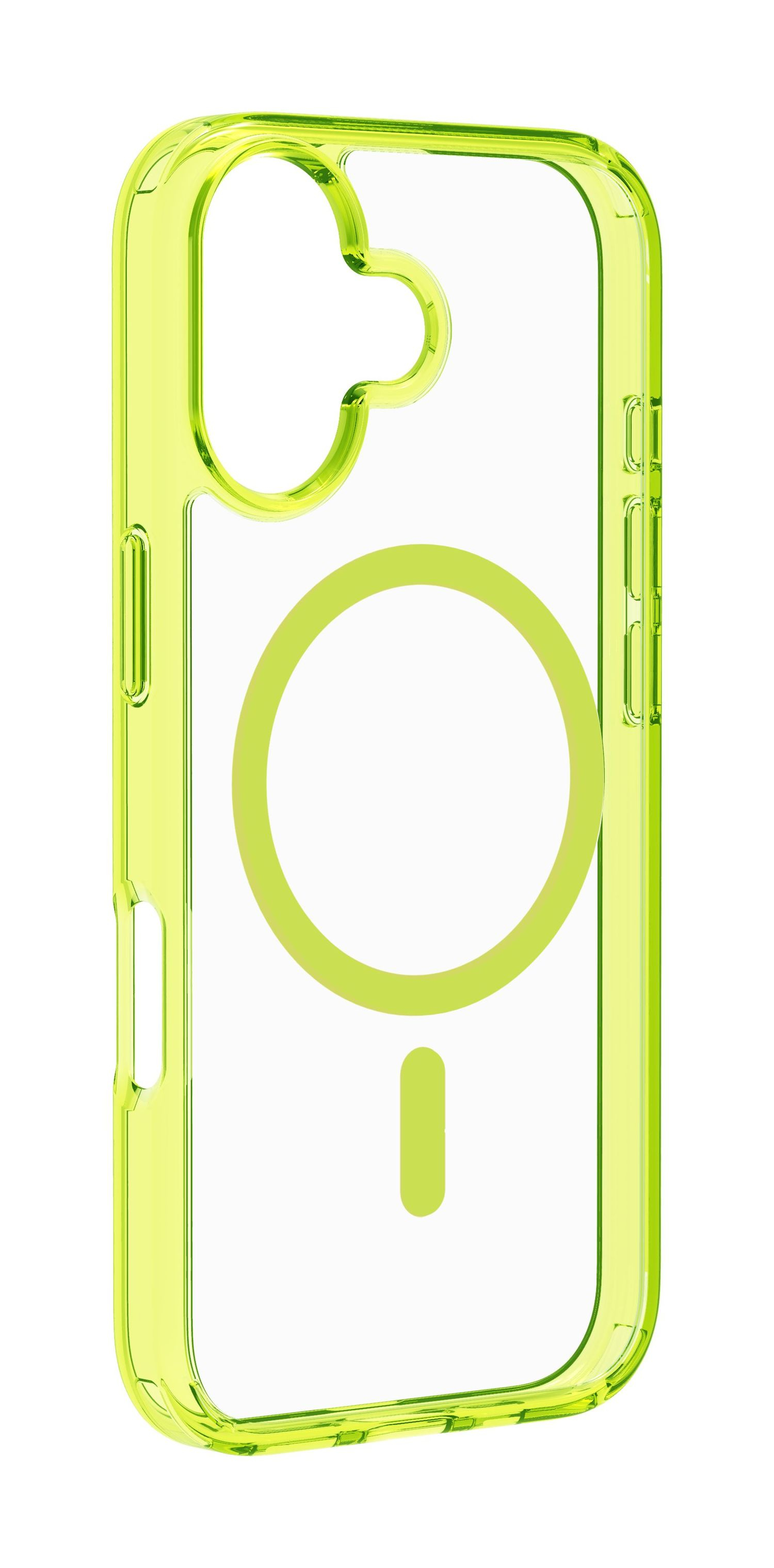 Funda móvil - CellularLine ICONIC MAG, Para iPhone 17, Ultrarresistente, MagSafe, Lima y Transparente