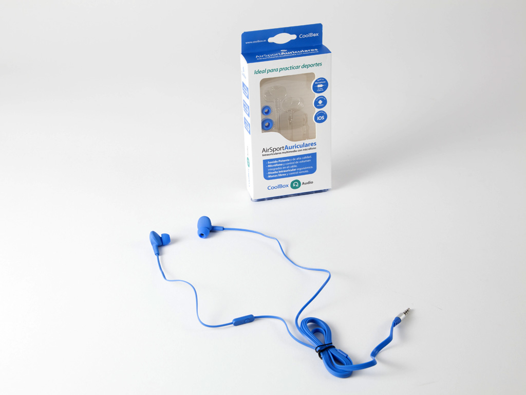 CoolBox AirSport Headset Wired In-ear Blue – image 2
