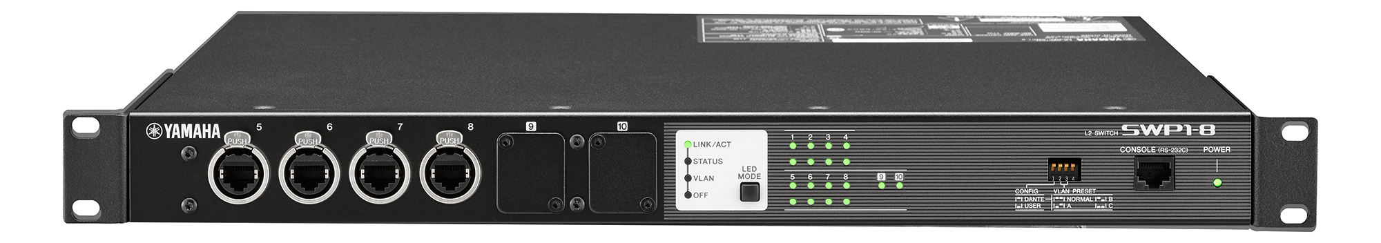 Yamaha SWP1-8 network switch Gigabit Ethernet (10/100/1000) Black – image 3