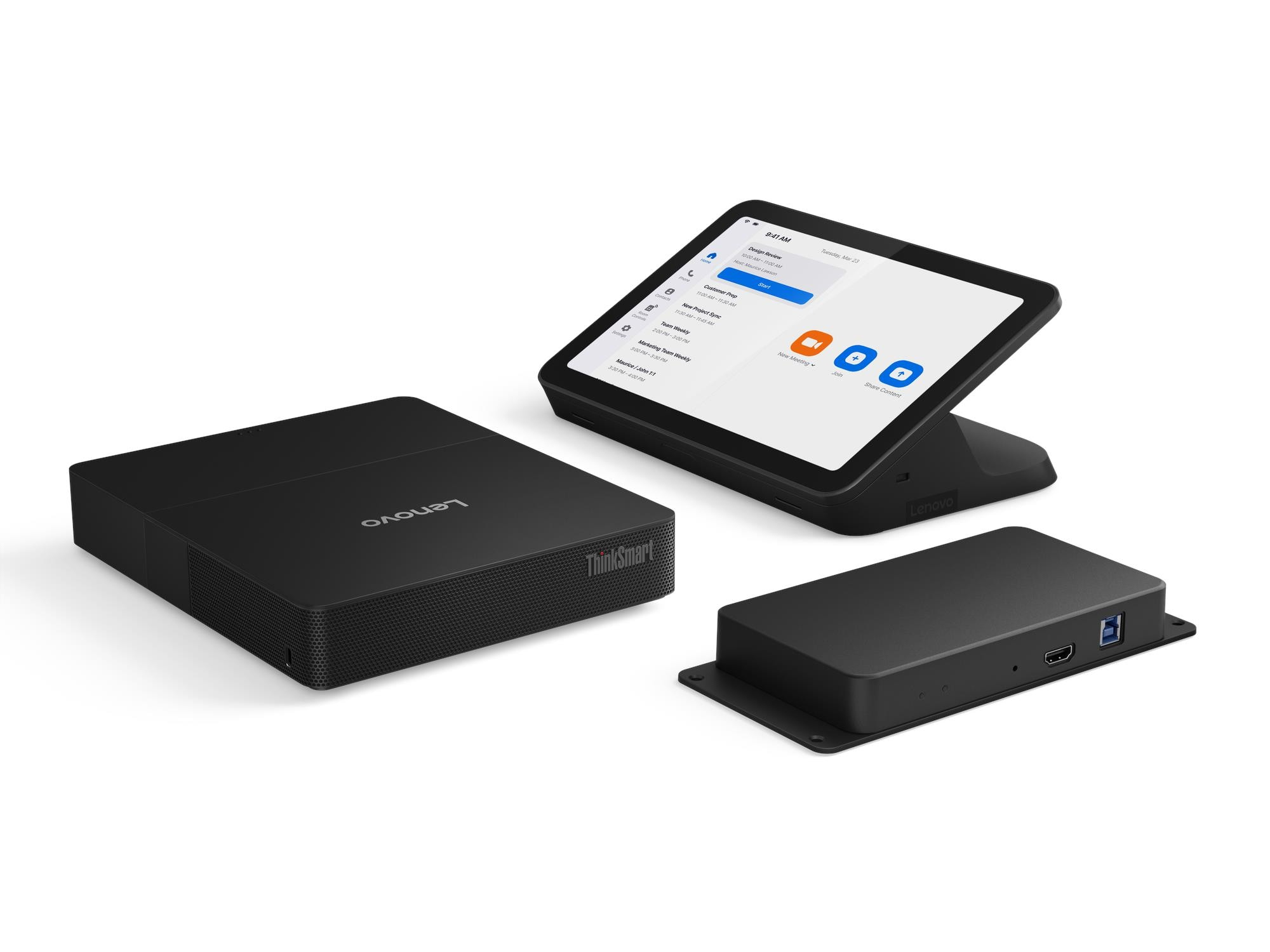 Lenovo ThinkSmart Core Gen 2 - Video conferencing kit (touchscreen console, compute system) - with 3 Years Lenovo Premier Support + 3 Years Lenovo Software Maintenance for Smart Office Solution - Certified for Zoom Rooms - black - power adapter included