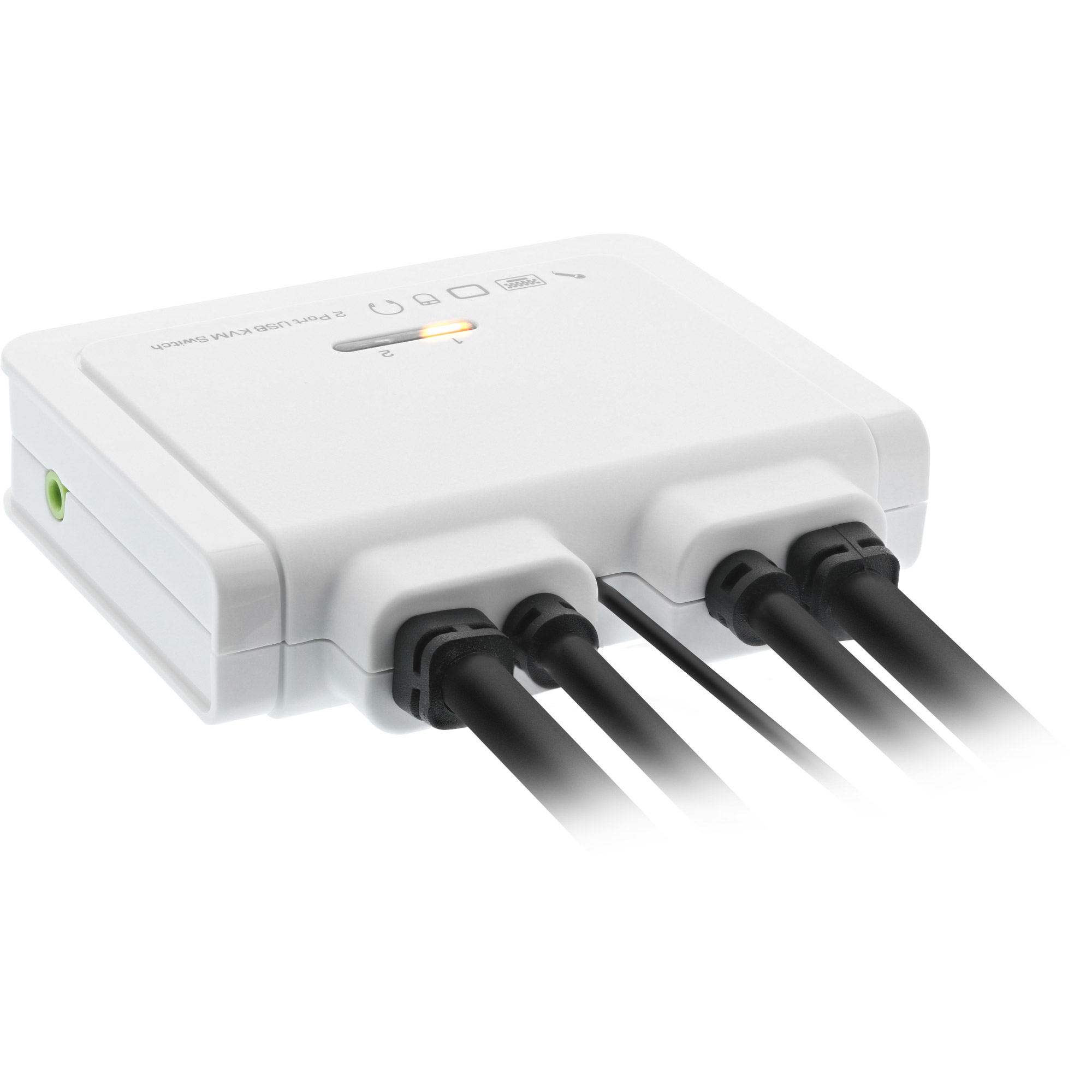 InLine Cable KVM Switch, 2-port, Displayport 1.2, 4K, USB, Audio – image 2