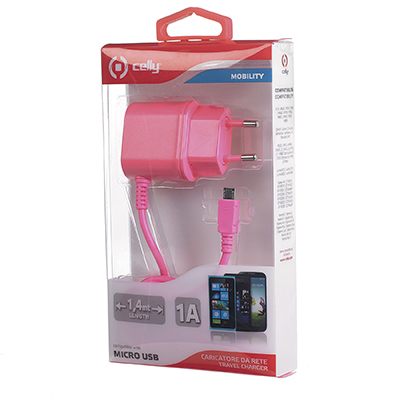 Celly TCMICROP mobile device charger Mobile phone Pink AC Indoor – image 3